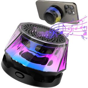 Magnetic Bluetooth Speaker with RGB Light, Cell Phone Stand with Wireless Bluetooth Speaker, for Games, Music - Long Battery Life, HD Sound Quality, Gift for Man/Woman (Pink)