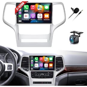[4+64G] 8-Core Android 13 Car Stereo for Jeep Grand Cherokee WK 2008-2013 with Wireless Carplay&Android Auto,9 Inch Car Radio with Mirror Link Bluetooth FM/RDS WiFi GPS SWC+AHD Backup Camera