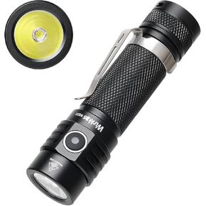 Wurkkos WK03 LED Flashlight, Small Flashlight Rechargeable, Pocket Flashlight with Magnet, Mini Flashlight with 6 Modes, IP68 Waterproof, High CRI 519A LED, EDC Flash Lights for Emergency, Camping