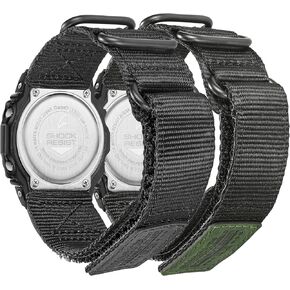 16mm Watch Band Strap for Casio Mens G-Shock DW5600/8900,GA100/110/120,GD100/110/120,GW6900,GWM5610,Upgraded Three Buckles Nylon Watch Band