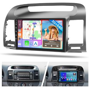 Car Radio for Toyota Camry 2001 2002 2003 2004 2005 2006, Car Stereo Wireless Carplay Android Auto, Android 13 System, 2+64GB, 9 Inch Touch Screen Bluetooth Car Radio GPS WiFi SWC Backup Camera