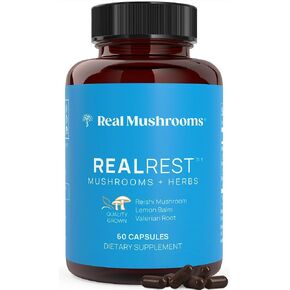 Real Mushrooms Reishi Capsules - Organic Mushroom Extract Supplement with Potent Red Reishi Mushroom - Vegan Mushroom Supplement, Non-GMO, 90 Caps