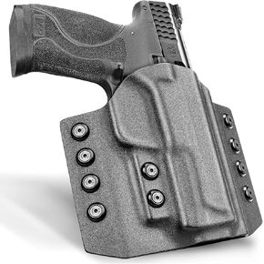 OWB Kydex Holster Fits: Glock 17 22 31丨Glock 19 19X 23 32 44 45丨M&P 9 40 45, SD9VE SD40VE丨CZ P-07丨P320 Compact, M18,XCarry, XCompact. OWB Holster for Concealed Carry, Adjustable Retention-Right Hand