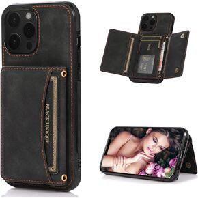 Women Phone Wallet Case Compatible for iPhone 14 pro with Card Holder,Easily 3 Cards,Premuim Leather with Flowers Pattern Bring Charms,Cover Raised coner add Protections(Sliver,6.1inch)