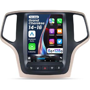 Car Radio Stereo for Jeep Grand Cherokee WK 2014 2015 2016 2017: Carplay Android Auto 9.7 Inch Touchscreen Replacement-GPS SWC Bluetooth Backup Camera