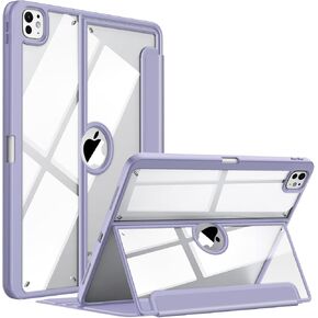 Fintie Clear Case for iPad Pro 13-inch (M4) 2024 - Multiple Angles Viewing Shockproof Soft TPU Cover with Transparent Back Shell & Pencil Holder, Lilac Marble in Kuwait