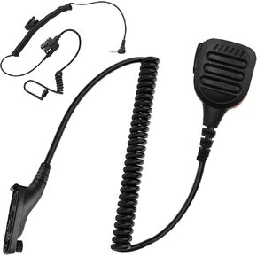 Waterproof Radio Speaker Mic Walkie Talkie Shoulder Handheld Microphone with PTT for APX4000 APX6000 APX7000 APX8000 XPR6350 XPR6550 XPR7350 XPR7550 XPR7550e SRX2200 Black (APX-02)