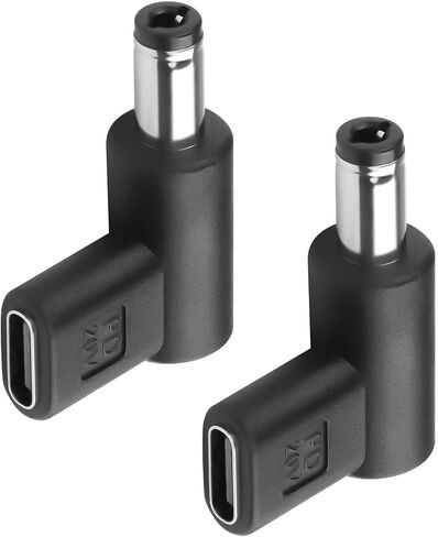 Gintooyun 2PCS 12V DC POWER CONNECTOR ADAPTER 90 درجة زاوية usb c إلى ذكر DC 5.5mm × 2.5 مم محول 12V نوع USB إدخال C إلى محول الإخراج DC5521 (12V) in Saudi Arabia