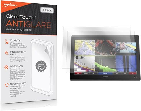 BoxWave Screen Protector Compatible with Garmin GPSMAP 8612 - ClearTouch Crystal (2-Pack), HD Film Skin - Shields from Scratches for Garmin GPSMAP 8612, Garmin GPSMAP 8612, 8612xsv in Saudi Arabia