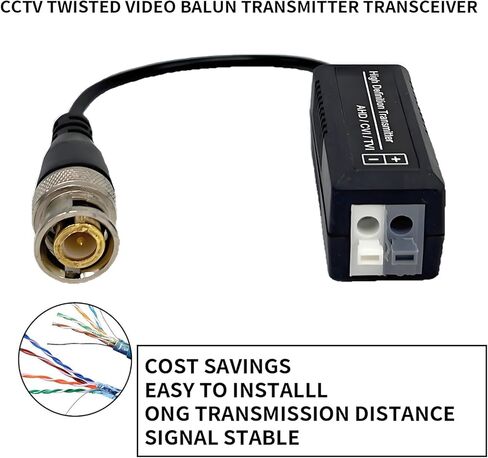 Video Balun Connectors, 10 Pairs Cat5 HD Mini CCTV BNC Passive Transceivers for CCTV Security Camera System (10 Pack Video balun202) in Kuwait