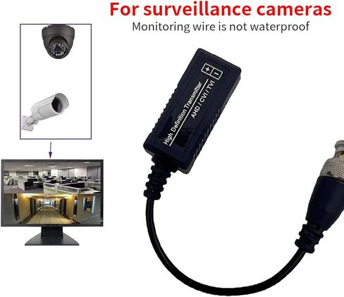 Video Balun Connectors, 10 Pairs Cat5 HD Mini CCTV BNC Passive Transceivers for CCTV Security Camera System (10 Pack Video balun202) in Kuwait