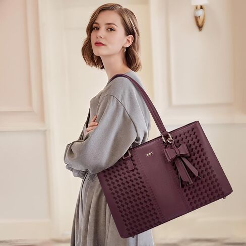 LOVEVOOK Laptop Tote Bag for Women 15.6 Inch Waterproof Leather Computer Bags for Business Office Work Briefcase in Saudi Arabia