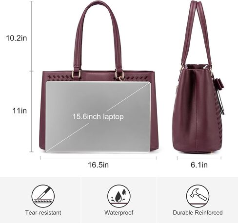 LOVEVOOK Laptop Tote Bag for Women 15.6 Inch Waterproof Leather Computer Bags for Business Office Work Briefcase in Saudi Arabia