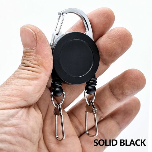 SAMSFX Fishing Double Tool Retractor, Double Plastic Zinger, Dual Zinger Retractor, 2PCS in Pack, Transparent Black in Kuwait