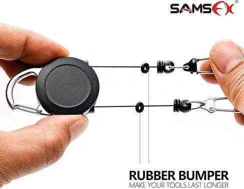 SAMSFX Fishing Double Tool Retractor, Double Plastic Zinger, Dual Zinger Retractor, 2PCS in Pack, Transparent Black in Kuwait