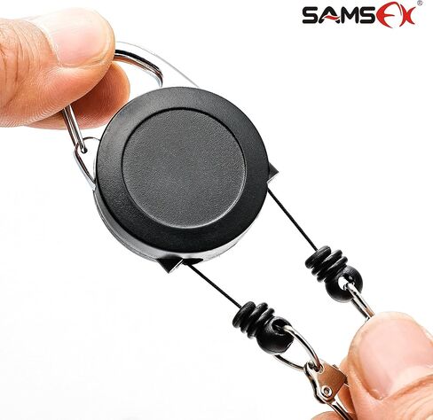 SAMSFX Fishing Double Tool Retractor, Double Plastic Zinger, Dual Zinger Retractor, 2PCS in Pack, Transparent Black in Kuwait