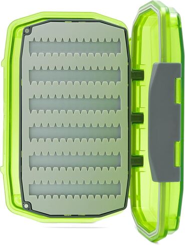UMPQUA UPG Silicone WP Essential Medium Fly Box - Lightweight Versatile Medium-Sized Waterproof Dustproof Quick-Loading Fly Storage Case - Fly Fishing Tackle Organizer - Hot Green in Saudi Arabia