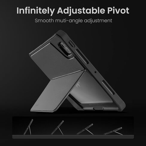 tomtoc Inspire-Pivot Case for iPad Pro 11 Inch (M4) 2024, Pivot Design Provides Stable Stand Functionality for Various Viewing Experience, Vertical Case with Apple Pencil Holder, Auto Wake/Sleep in Saudi Arabia