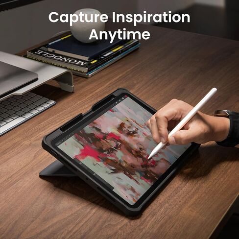 tomtoc Inspire-Pivot Case for iPad Pro 11 Inch (M4) 2024, Pivot Design Provides Stable Stand Functionality for Various Viewing Experience, Vertical Case with Apple Pencil Holder, Auto Wake/Sleep in Saudi Arabia