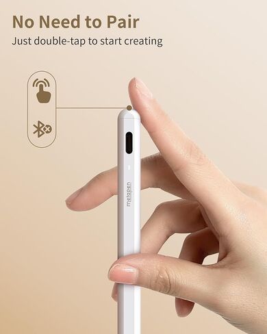 Metapen Pencil A8 Compatible with iPad 2018-2024, 2X Faster Charge, Tilt Sensitivity Stylus Pen Compatible with Apple iPad 10th~6th Gen, iPad Pro 12.9/11/13-inch, iPad Air 3-6, iPad Mini 5/6, Grey in Saudi Arabia