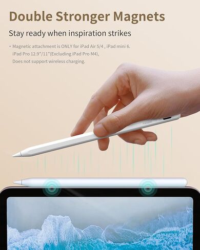Metapen Pencil A8 Compatible with iPad 2018-2024, 2X Faster Charge, Tilt Sensitivity Stylus Pen Compatible with Apple iPad 10th~6th Gen, iPad Pro 12.9/11/13-inch, iPad Air 3-6, iPad Mini 5/6, Grey in Saudi Arabia
