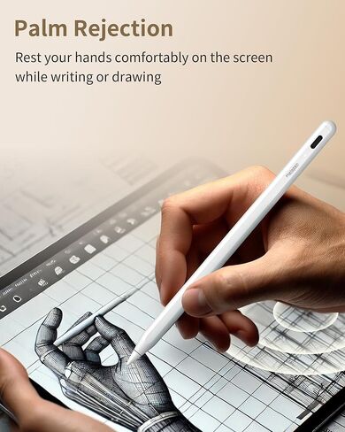 Metapen Pencil A8 Compatible with iPad 2018-2024, 2X Faster Charge, Tilt Sensitivity Stylus Pen Compatible with Apple iPad 10th~6th Gen, iPad Pro 12.9/11/13-inch, iPad Air 3-6, iPad Mini 5/6, Grey in Saudi Arabia