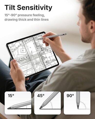 Metapen iPad Pencil A8 Stylus Pen for iPad 2018+ Palm Rejection&Magnetic | Metal Barrel Apple Pencil, USB-C Fast Charging, Reliable Precision & Smooth Writing Pen for iPad 6th-11th Gen Pro Air Mini in Saudi Arabia