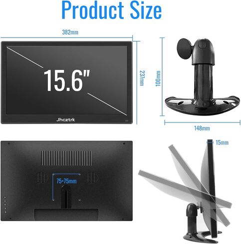 Touchscreen Monitor 14 Inch Full HD 1080P Portable Monitor IPS Screen HDR Built-in Speakers with USB-C HDMI, VESA Compatible, External Monitor for Laptop/PC/Mobile/PS4/PS5 in Saudi Arabia