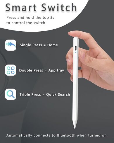 Stylus Pen for iPad 9th &10th Generation, Fast Charge iPad Pencil with Palm Rejection Tilt Sensitivity for 2018-2024 Apple iPad Pro 11/12.9/13 M4, iPad Mini 5/6th, iPad 10/9/8/7/6th, iPad Air 3/4/5/M2 in Saudi Arabia