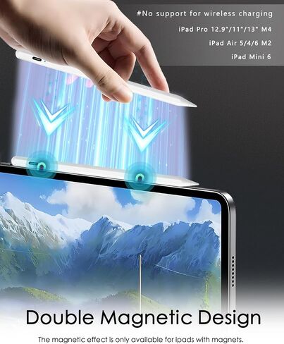 Stylus Pen for iPad 9th &10th Generation, Fast Charge iPad Pencil with Palm Rejection Tilt Sensitivity for 2018-2024 Apple iPad Pro 11/12.9/13 M4, iPad Mini 5/6th, iPad 10/9/8/7/6th, iPad Air 3/4/5/M2 in Saudi Arabia
