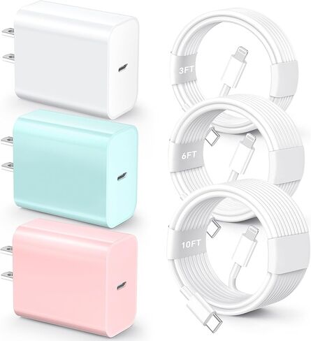 Charger for Phone 14 Charger,20W Wall Charger Fast Charging Phone 10 FT ightning Cable Phone Charger Cord for Phone 14/13/12/12 Pro Max/11/Xs Max/XR/X,AirPods Pro in Kuwait