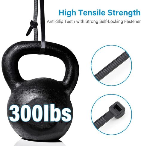 12 Inch Zip Ties Heavy Duty (Pack of 100), Zip Ties with 100lbs Tensile Strength, Self-Locking Adjustable Cable Ties, UV Resistant Indoor and Outdoor Zip Tie for Home, Office in Saudi Arabia
