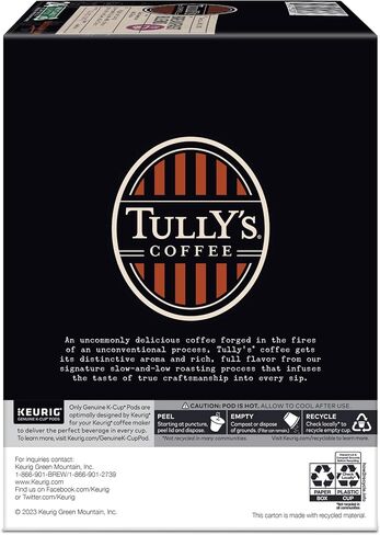 Tully's Coffee Italian Roast Keurig One-Cup Sode-Cup Sods ، قهوة مشوية داكنة ، 96 عددًا in Saudi Arabia