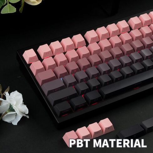 134 Keys Gradient Green Keycaps Set, PBT Double Shot Dying Keycaps, OEM Profile Side Print Shine Through Keycaps, Premium Retro Keycaps, Custom Backlit Keycaps for Mechanical Gaming Keyboard in Saudi Arabia