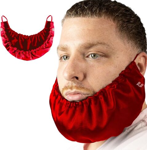 Mens Beard Bonnet for Essential Oil and Moisture Retention and Healthy Hair Growth - Premium Quality Silky Soft Beard Conditioning Cap, Helps to Prevent Itching and Split Ends - Satin Beard Bandana in Kuwait