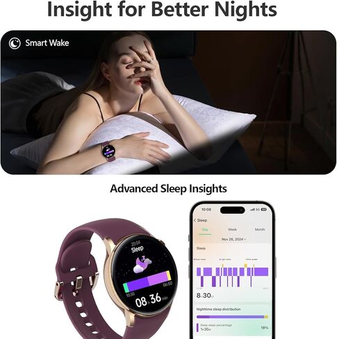 Smart Watch Health Fitness Tracker with 24/7 Heart Rate, Stress, Blood Oxygen Sleep Monitor, 100+ Sports Modes, Step Calorie Counter Pedometer IP68 Waterproof for Android and iPhone Women Men, White in Kuwait