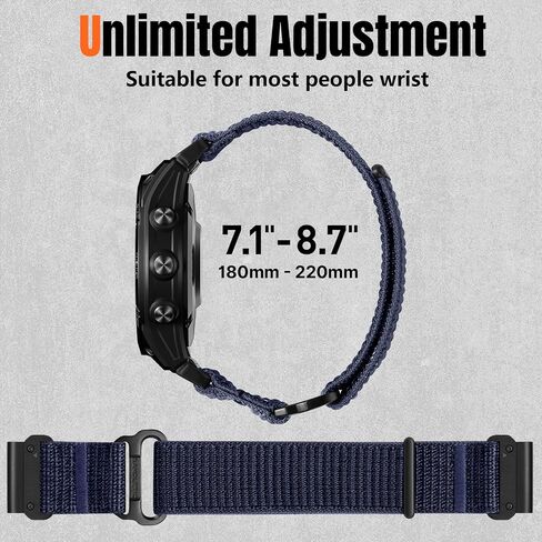 Compatible with Garmin Fenix 7 Band - 22mm Nylon Quick Fit Watch Bands for Fenix 8 E 47mm/Fenix 5/Fenix 6/6 Pro/Fenix 7 Pro/Forerunner 965/945/Approach S62/S60/Epix 2 Pro 47mm/Quatix 7 in Saudi Arabia