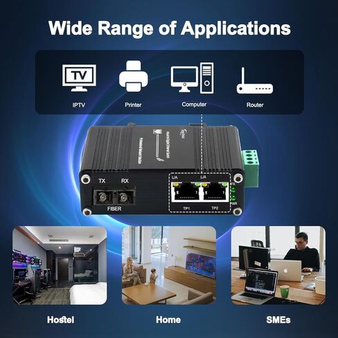 MINI Industrial 1.25G SFP Fiber to Ethernet Media Converter يدعم تثبيت DIN-Reail ، 1x 100/1000Base-X SFP فتحات 2x 10/100/1000BASE-T RJ45 GIGABIT 2 مفتاح ألياف المنفذ ، 12 ~ 48V مدخلات الطاقة in Kuwait