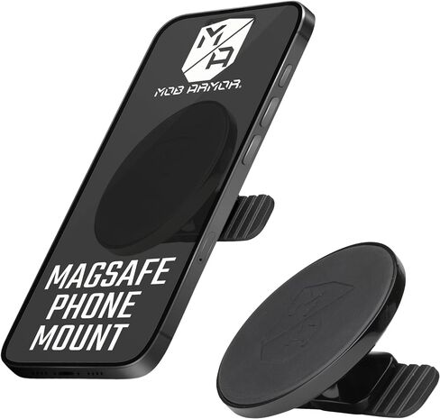 Mob Armor Slim Mount - Magsafe Car Mount ، حامل الهاتف الخليوي المغناطيسي ، إكسسوارات سيارة Magsafe للنساء والرجال ، متوافقة مع أجهزة iPhone و Androids - الصناعات الأنيقة أقوى قوة سحب - Black Chrome in Kuwait