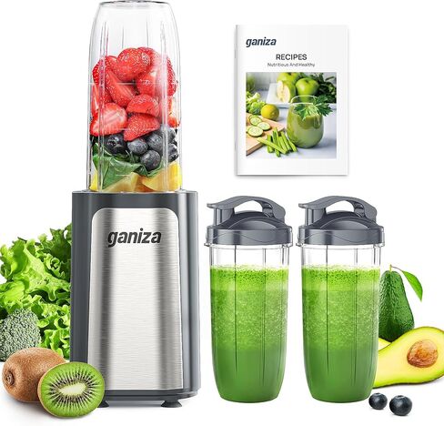 Ganiza Smoothie Blenders, 14Pcs Personal Blender for Shakes and Smoothies for Kitchen with 3 Portable Blender Cups (1x24oz & 2X17oz), Single Serve Smoothies Maker for Juices, Nutritious Recipe in Kuwait