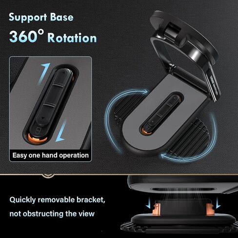 Coverado for QI2 15W Magsafe Car Mount Charger, Wireless Car Charger Phone Holder for Car with Adjustable Aluminum Alloy Arm, Magnetic Car Phone Holder Suction Cup Phone Mount for iPhone 16/15/14/13 in Saudi Arabia