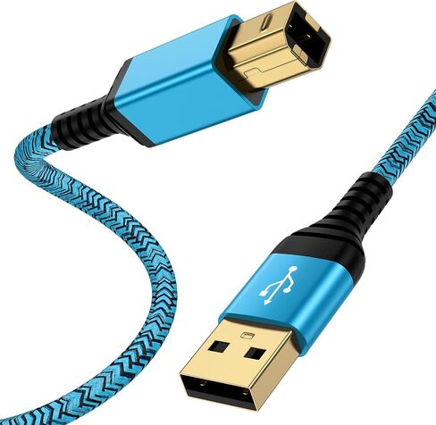 USB Printer Cable 10 Feet USB A to B Printer Cable 2.0 USB B Cable High Speed Scanner Printer Cord for HP, Canon, Brother,Dell, Lexmark, Samsung,Xerox, Piano, MIDI Controller Computer in Saudi Arabia