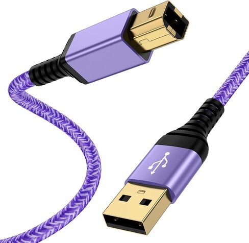 USB Printer Cable 10 Feet USB A to B Printer Cable 2.0 USB B Cable High Speed Scanner Printer Cord for HP, Canon, Brother,Dell, Lexmark, Samsung,Xerox, Piano, MIDI Controller Computer in Saudi Arabia