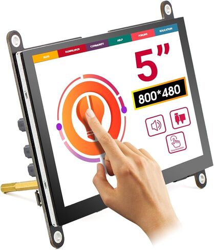Elecrow لشاشة Raspberry Pi 7 بوصة شاشة تعمل باللمس 1024 × 600 شاشة محمولة متوافقة مع Raspberry Pi 5 4 3 Banana Pi Jetson Nano Computer in Saudi Arabia