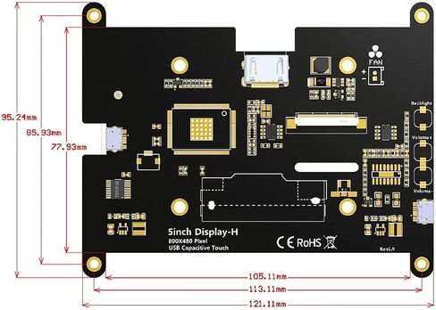 Elecrow لشاشة Raspberry Pi 7 بوصة شاشة تعمل باللمس 1024 × 600 شاشة محمولة متوافقة مع Raspberry Pi 5 4 3 Banana Pi Jetson Nano Computer in Saudi Arabia