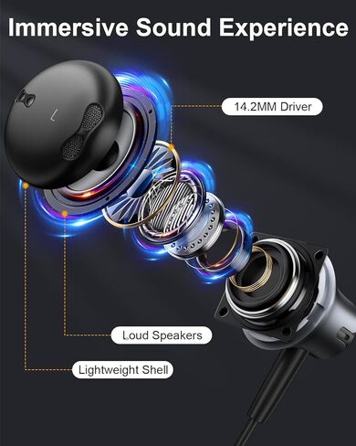 سماعات USB C لـ iPhone 16/15 Pro Max مع سماعات الأذن السلكية لـ MIC لـ Samsung Galaxy S25 S24 Ultra/S23 ، Volume Control Control Destero Novening Direds For Google Pixel 9 Pro in Kuwait