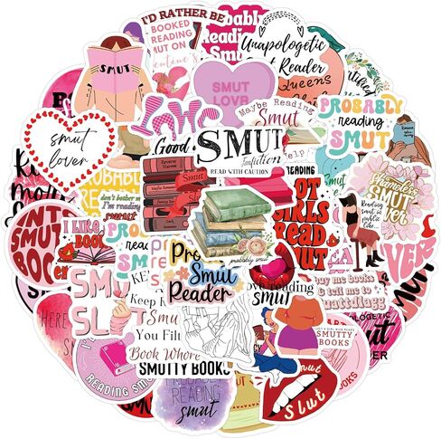 60pcs ملصقات كتب smutty لملصقات Kindle Smut ، ملصقات كتب مضحكة ، ملصقات مكتوه فينيل محمول ملصقات زجاجة ماء الهاتف (60-C) in Saudi Arabia