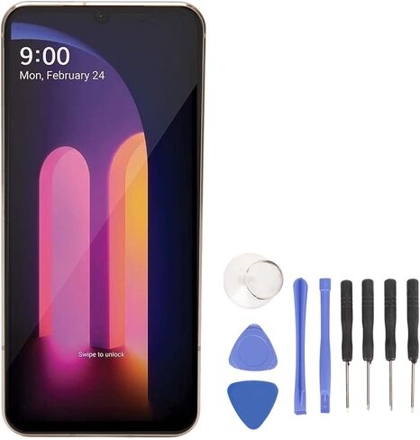 for LG V60 ThinQ 5G Screen Replacement, 6.8 Inch Digitizer Assembly with Frame for LG V60 ThinQ, 1080 x 2460 3D Sensitive Repair Tool Kit (Gold) in Saudi Arabia