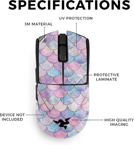 Mouse Skin Compatible with Razer Viper V3 Pro - Mermaid Scales - Premium 3M Vinyl Protective Wrap Decal Cover - Easy to Apply | Crafted in The USA by MightySkins in Saudi Arabia