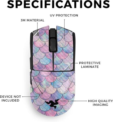 Mouse Skin Compatible with Razer Viper V3 Pro - Mermaid Scales - Premium 3M Vinyl Protective Wrap Decal Cover - Easy to Apply | Crafted in The USA by MightySkins in Saudi Arabia